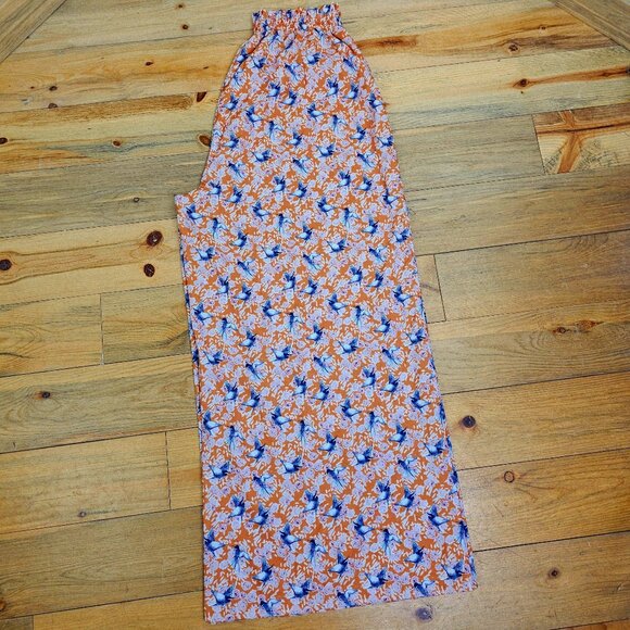 Shein Roses and Bird Print Wide Leg Pants Size XL - Picture 8 of 11